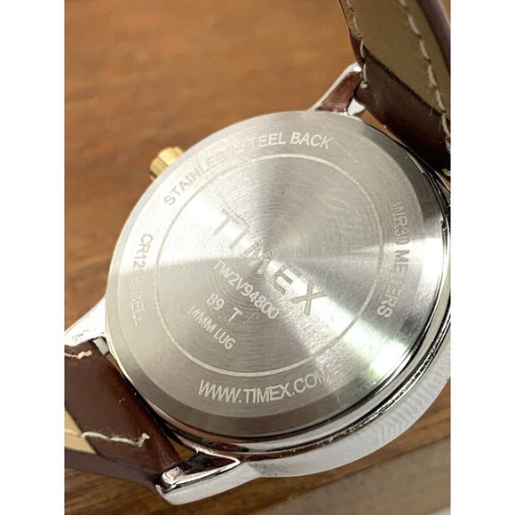 Timex Women's Watch TW2V94800 Quartz Indiglo White Dial Brown Leather St… - Picture 6 of 14